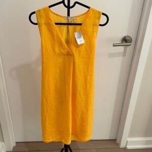 Yellow wait wrap flowy dress